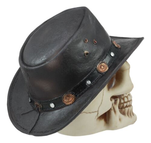 Western Cowboy Rodeo Skull Statue 6.75"Long Day Of The Dead Skull Figurine