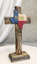 Rustic Western Patriotic Lone Star State Map God Bless Texas Standing Cross