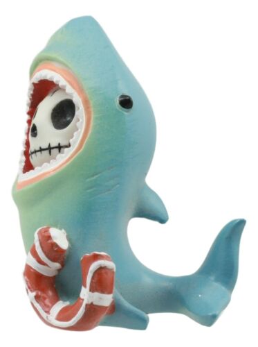 Furry Bones Sharkie Great White Shark Costumed Skeleton Figurine With Tube 3"H