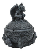 Medieval Dragon Claw Gripping Celtic Orb With Gothic Gargoyle Ashtray Statue