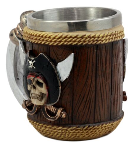 Ebros Pirates of Caribbean Captain Hook Skull W/ Cross Swords Coffee Mug 12oz - Ebros Gift