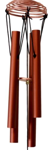 Ebros Gift Stained Glass Red Cardinal Bird Copper Metal Wind Chime 24.25"Long Resonant Outdoor Patio Garden Decor Accessory