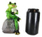 Ebros Lipstick Lady Toad Frog Drinking Coffee in Mug While Sitting On Rock Figurine
