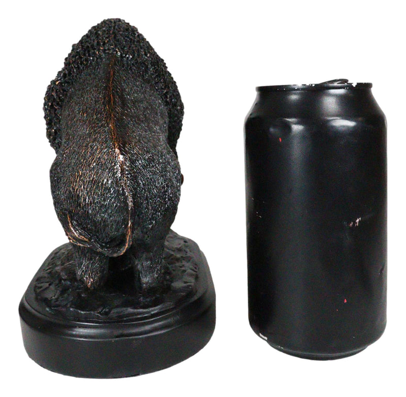 Rustic Western Charging American Buffalo Bison Bronze Electroplated Resin Statue