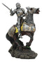 Medieval Swordsman Knight With Suit Of Armor Charging On Calvary Horse Statue