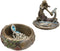 Ebros Bronzed Resin Mermaid Sitting Above Ocean Waves Small Round Trinket Box