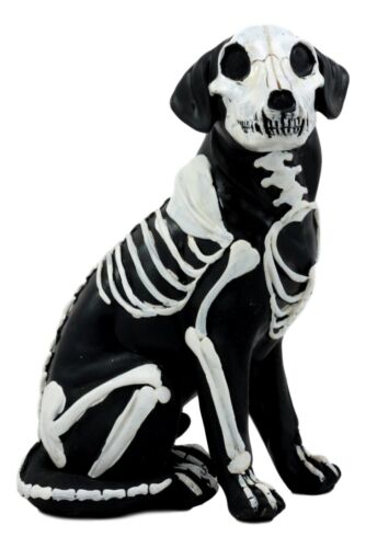 Day Of The Dead Bone Skeleton Dog Statue 7.5"H X-Ray Canine Skeleton Anatomy - Ebros Gift