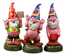 Ebros Free Spirited Pot Smoking Hippie Gnome Statue Set 13.5" H Carefree Gnomes