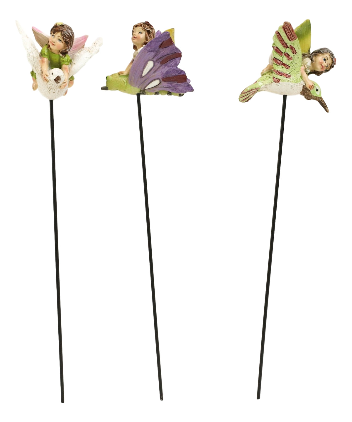 Ebros Mini Fairy Garden Fairies Stakes Set of 3 Mini Garden