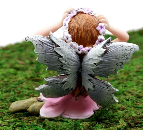 Fairy Garden Lavender Laurel Fairy Waking Up Figurine 3.25"H Miniature Faerie
