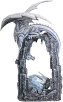 Ebros Ice Dragon Mother and Baby Hatchling in Egg Statue Decor Figurine 20"H