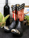 Rustic Western USA Flag Cowboy Boot Figurine Cell Phone Book Holder Easel Stand