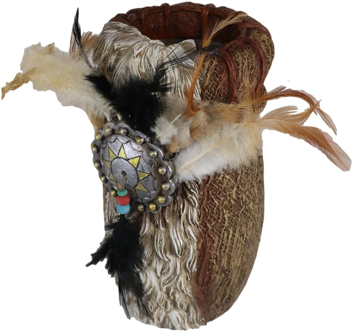Ebros Rustic Southwestern Indian Dreamcatcher Eagle Feather Figurine Floral Vase