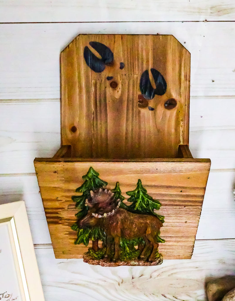 Ebros Western Moose By Pine Trees Forest And Trail Wall Planter Or Mail Holder