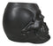 Matte Black Gothic Skull Skeleton Ceramic Votive Candle Essential Oil Warmer