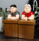 Colorful Mooning Beer Buddies Bar Pub Scene Ceramic Salt and Pepper Shakers Set