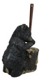 Ebros Rustic Cabin Lodge Decor Whimsical Black Bear Forest Stinky Potion Toilet Brush and Tree Stump Base Holder Bathroom Gift 2 Piece Set