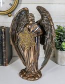 Judaism Metatron Angel Holding Sacred Flower Of Life Geometric Cube Statue