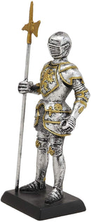 Ebros Medieval Venetian Axe Halberdier Knight Dollhouse Miniature Figurine 5"H