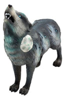 Full Moon Wolf Pack Native Tribal Howling Wolf Totem Spirit Figurine 6.25"L