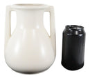 Ebros Teco Art Pottery Frank Lloyd Wright Contemporary Satin White Roman Vase Decor