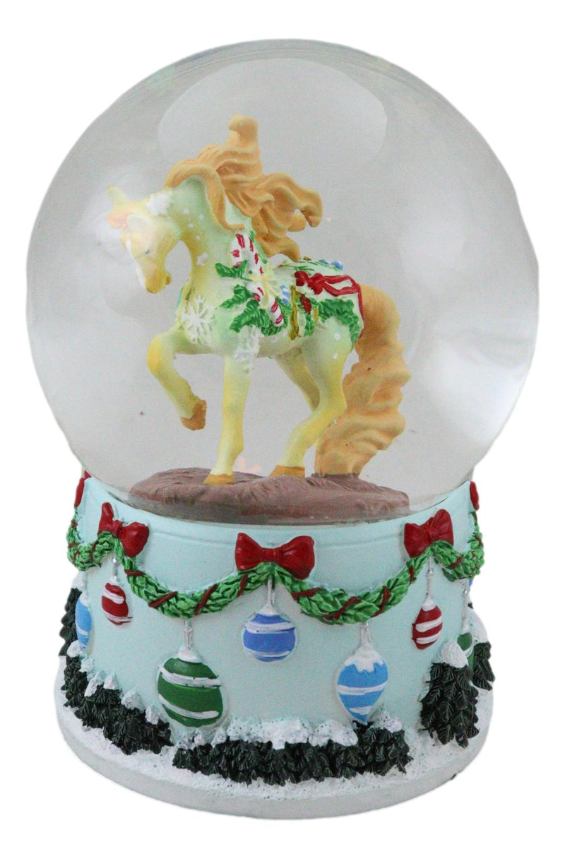 Trail Of Painted Ponies Western Vintage Christmas Horse Glitter Water Globe