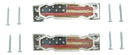 Set Of 2 Patriotic Western US American Flag Drawer Cabinet Door Bar Pull Knobs