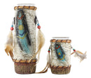 Southwestern Dreamcatcher Turquoise Feather Tea Light Votive Candle Holders Set
