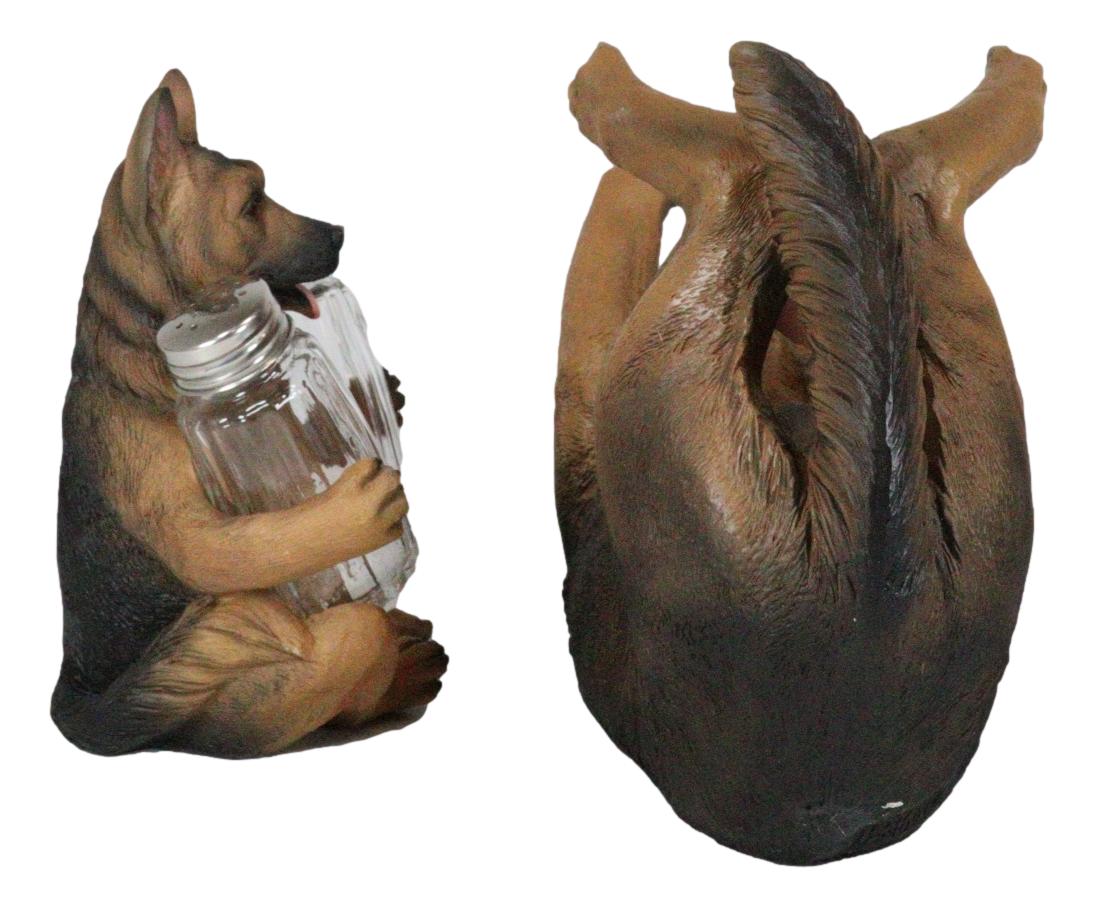 Ebros Dog German Shepherd Wine Holder and Salt Pepper Shakers Holder Set