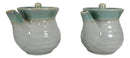 Pack Of 2 Green Japanese Tenmoku Glazed Porcelain Vinegar Soy Sauce Dispensers