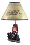 Ebros Old Fashioned Gas Pump Retro Bike Motorcycle Desktop Table Lamp W/ Shade