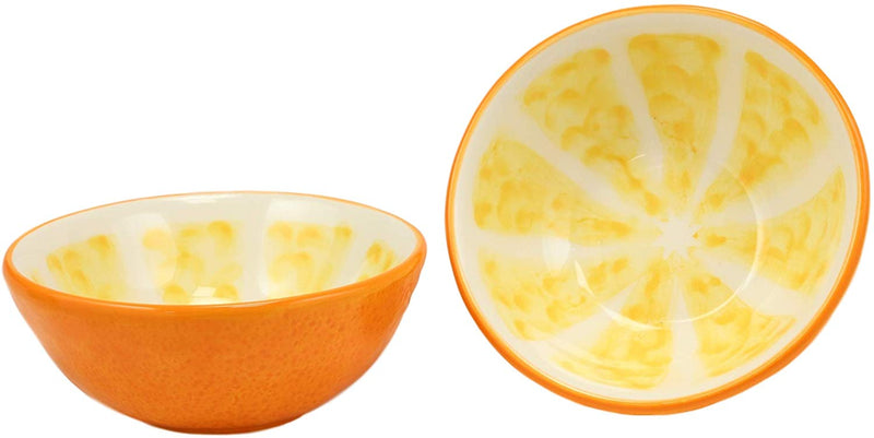 Ebros Tropical Zesty Orange Halves Small Dipping Bowl Condiment Saucer Set of 2