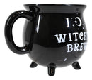 Ebros Wicca Sacred Crescent Moon Witches Brew Black Cauldron Coffee Tea Mug Cup 14oz