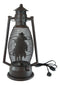 Old Fashioned Rustic Western Cowboy Electric Metal Lantern Lamp Or Shadow Caster