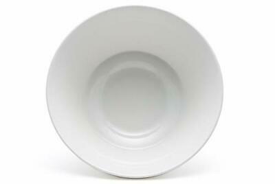 Contemporary Large White Porcelain Trapezoid Round Bowls 44oz 8.5"Dia Set Of 6