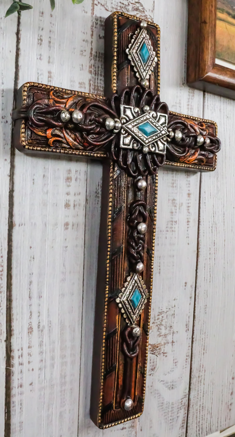Tooled leather top cross