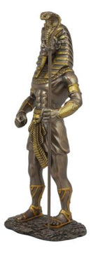 Egyptian Pharaoh King Tut With Cobra Sceptre & Royal Nemes Statue Gods of Egypt