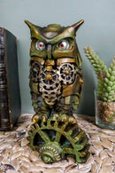 Ebros Steampunk Nocturnal Messenger Spy Owl Figurine 6.75"H Paperweight Decor