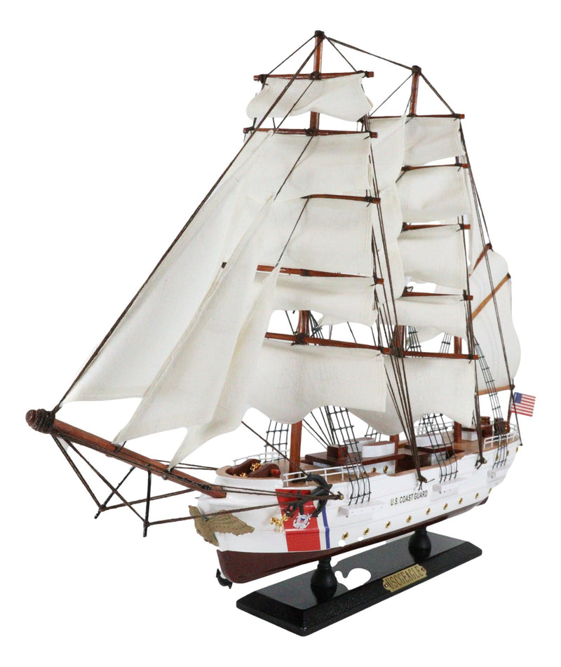 20"L Handicraft Wood United States Coast Guard Cutter Eagle Ship Model Display