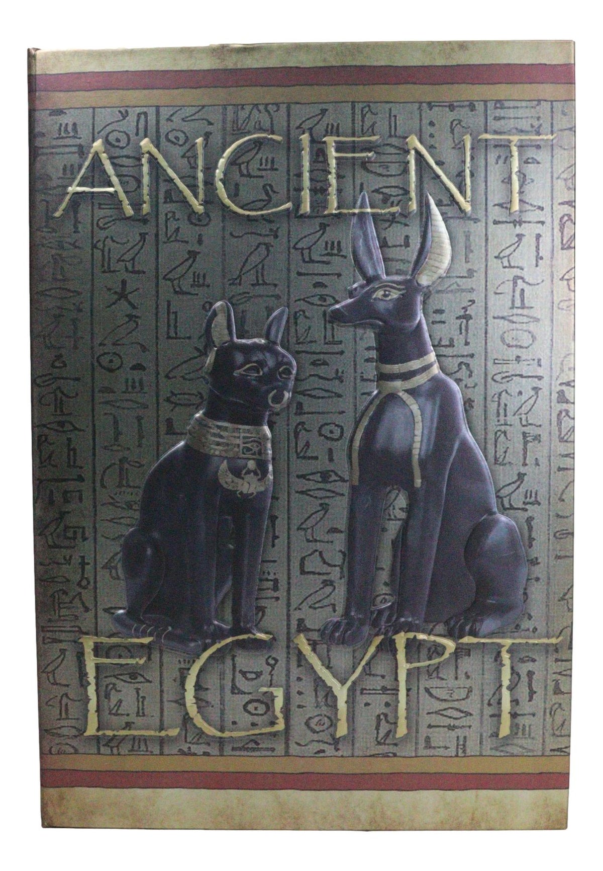 Ancient Egypt Bastet And Anubis Hieroglyphic Embossed Blank Page Journal Book