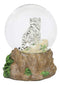 Ebros Forest Jungle Predator White Alaskan Siberian White Tiger Glitter Snow Globe