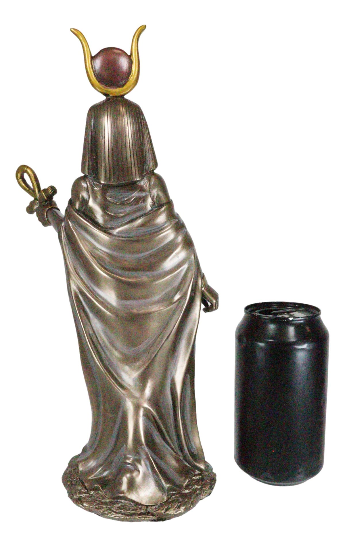 Egyptian Deity Goddess Hathor Holding Ankh Statue Patroness Of Love Motherhood - Ebros Gift