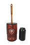 Western Cowgirl Red Love Heart Scrollwork Lace Toilet Brush Scrub And Base Set