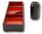 Red Black Japanese Long Bento Box With Dividers 3 Compartments Plate Pack Of 4