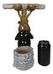 Rustic Western Black Bear And Moose With Log Wine Glasses And Bottle Holder