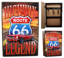 Ebros Gift Highway Route 66 Legendary Road Journey Safe Book Shaped Multiple Keys Decorative Storage Organizer 11.75"H