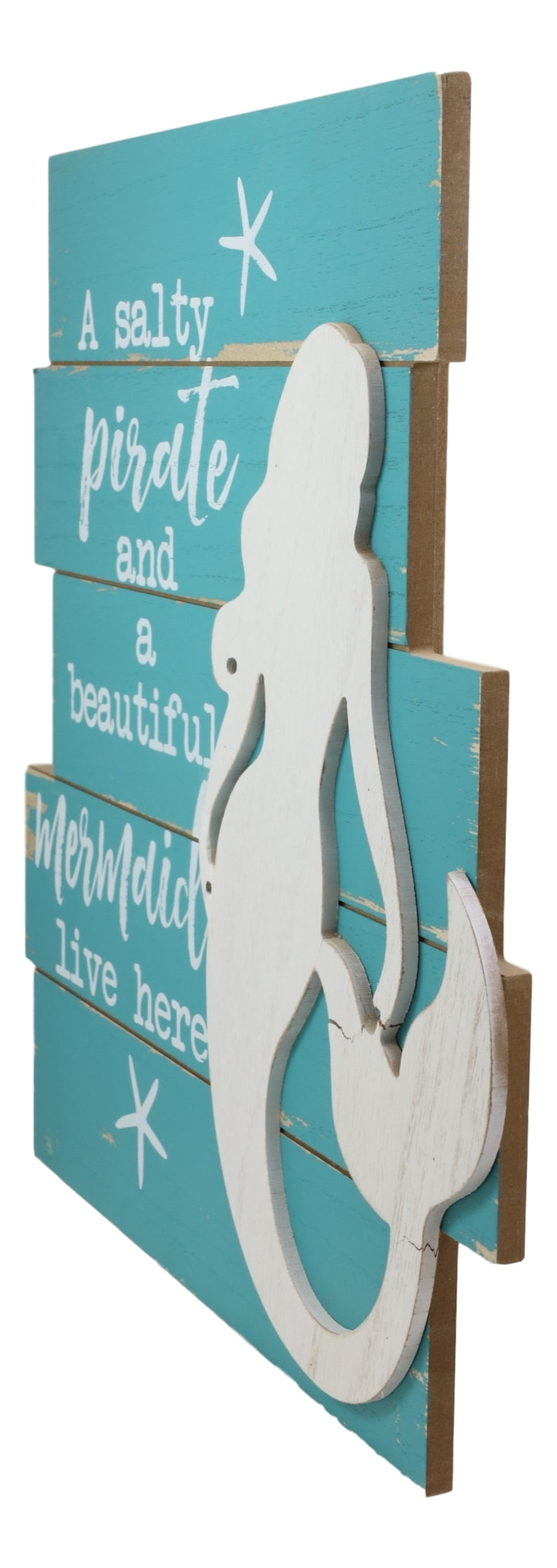 Ebros Mermaid Starfish Wall Decor A Salty Pirate And Beautiful Mermaid Live Here