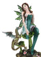 Ebros Beautiful Gaia Pixie Fairy With Green Wyrmling Dragon Statue 9.5"Tall Mythical Fantasy Fae Lady Of Summer Forest Magic Figurine Collectible Medieval Fairies Decor