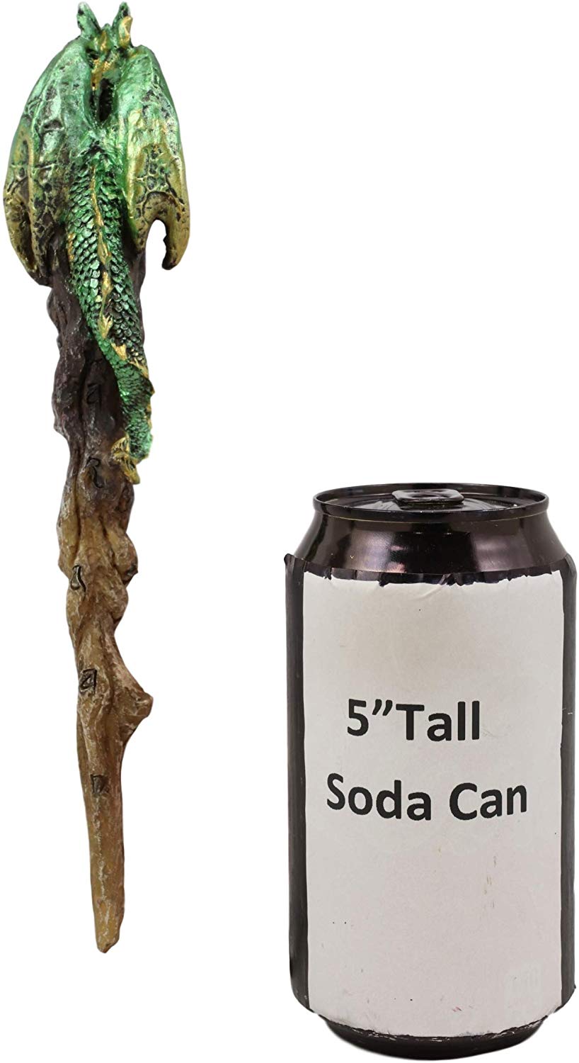 Ebros Aragon Green Dragon Cosplay Wand 9.5" Tall Accessory Fantasy Decor - Ebros Gift
