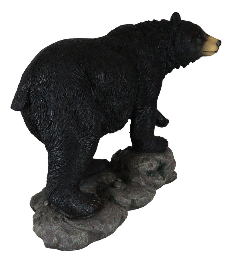 Large Realistic Strolling Black Bear Statue 16.5"L Rustic Cabin Decor Figurine